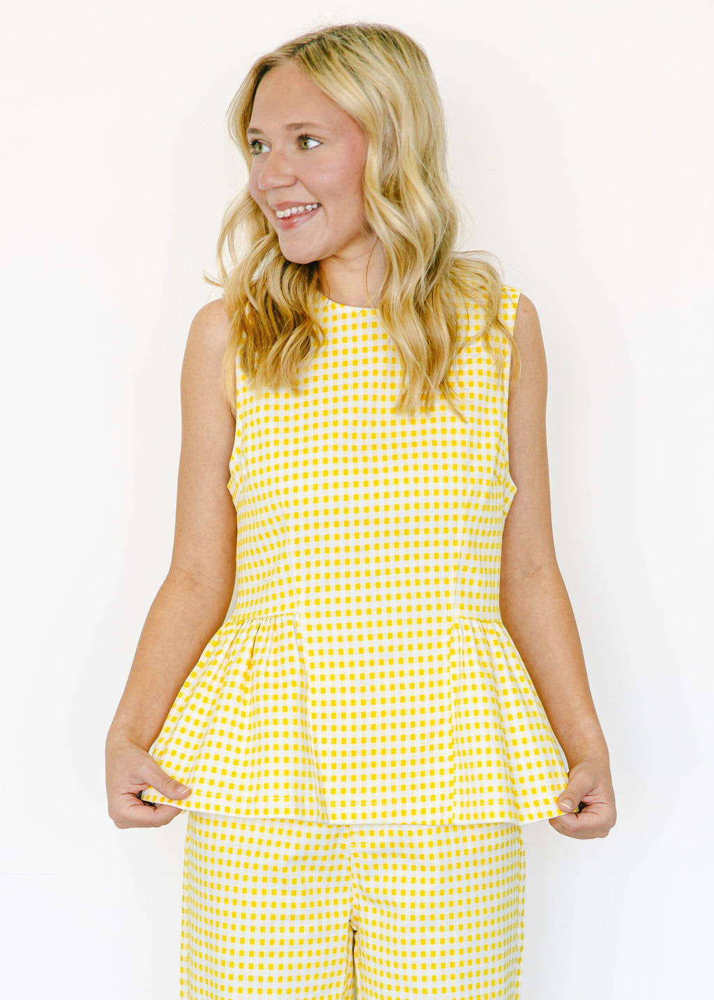Emilia Gingham Peplum Top