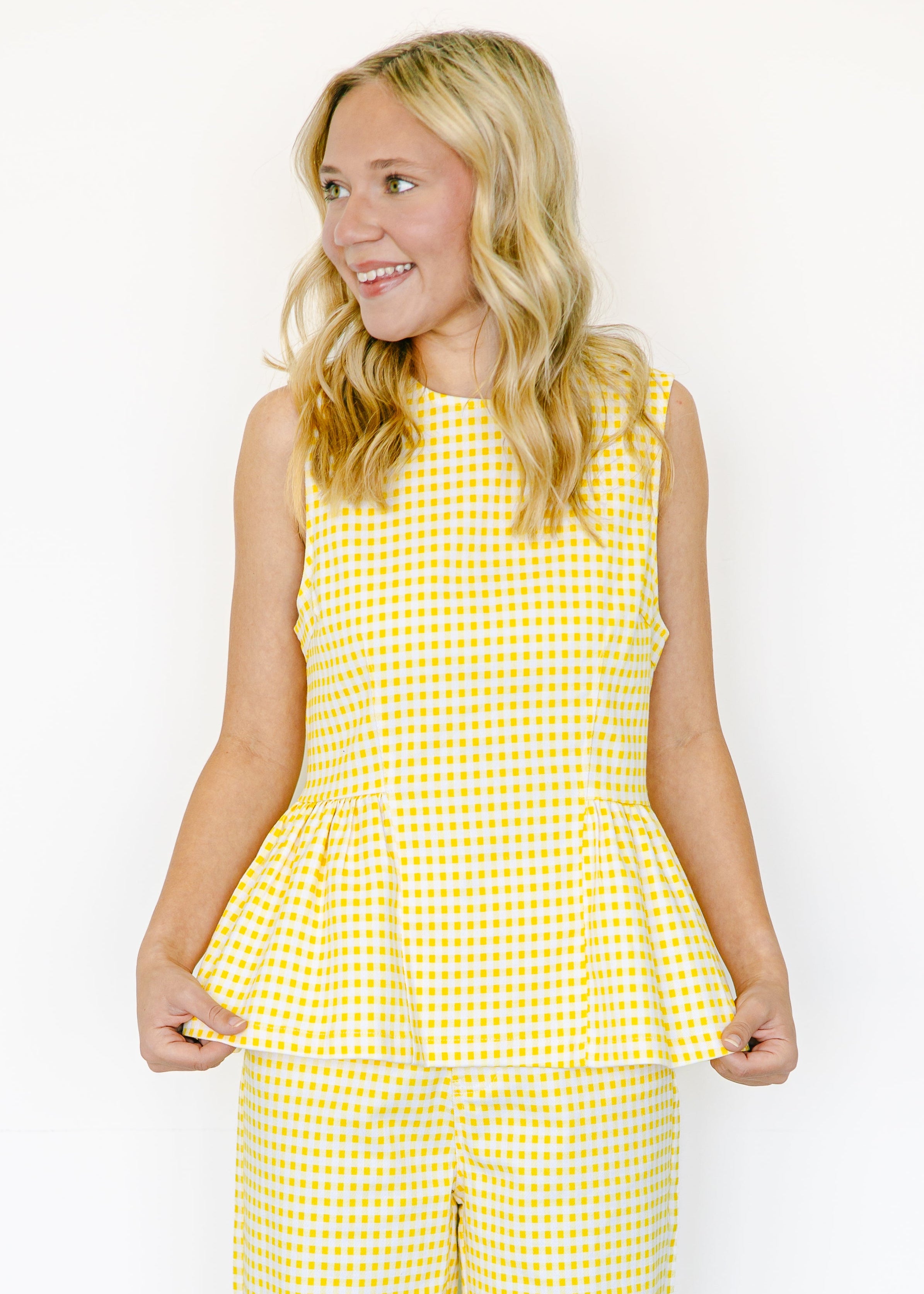 Emilia Gingham Peplum Top