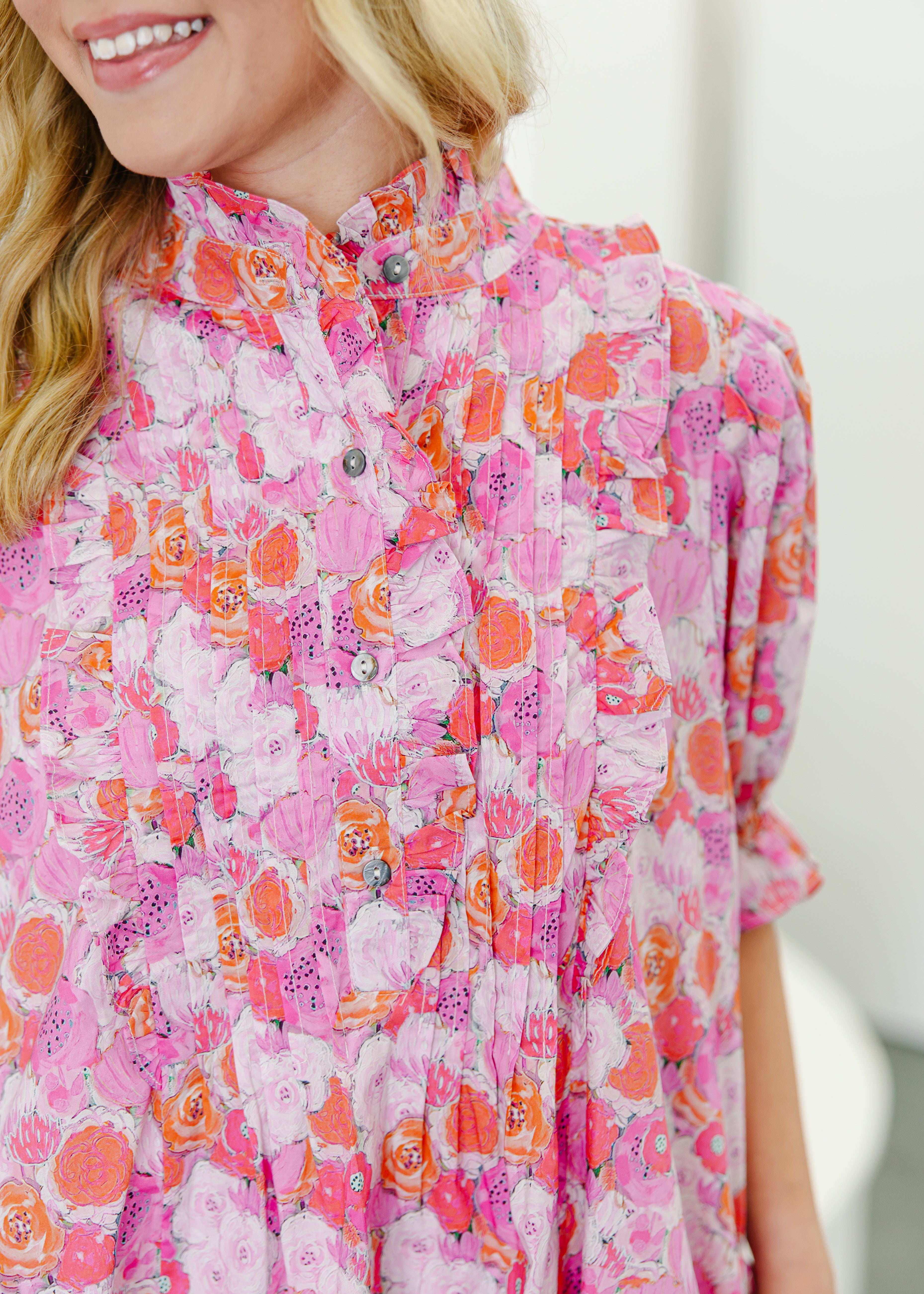 Hazel Ruffle Detail Floral Mini Dress