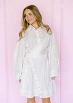 Dahlia Wrap Front Shirt Mini Dress