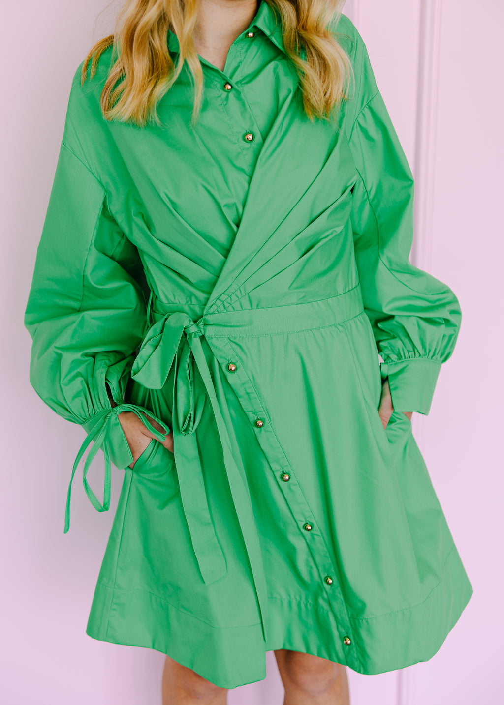 Dahlia Wrap Front Shirt Mini Dress