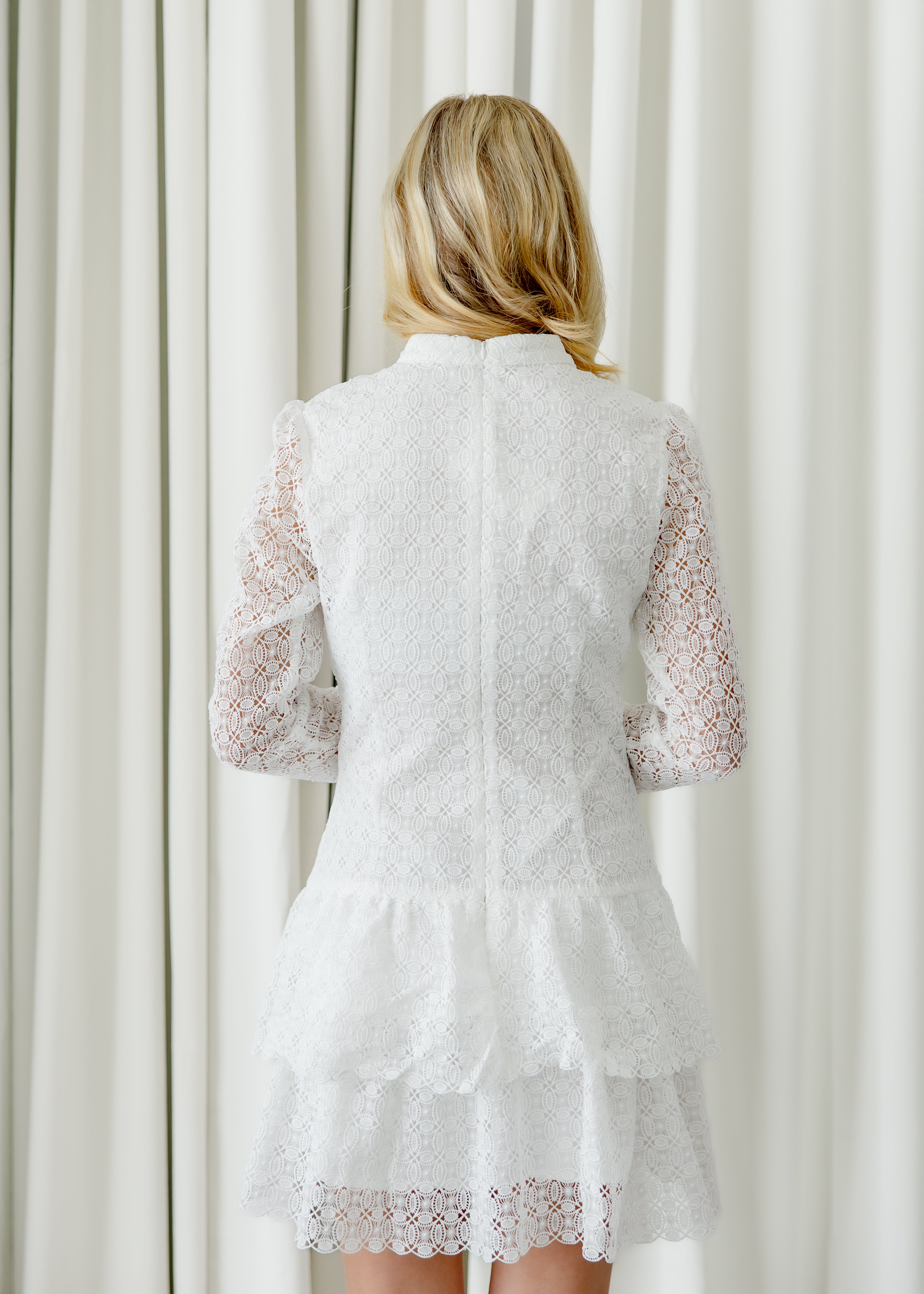 Luna Long Sleeve Lace Tiered Dress