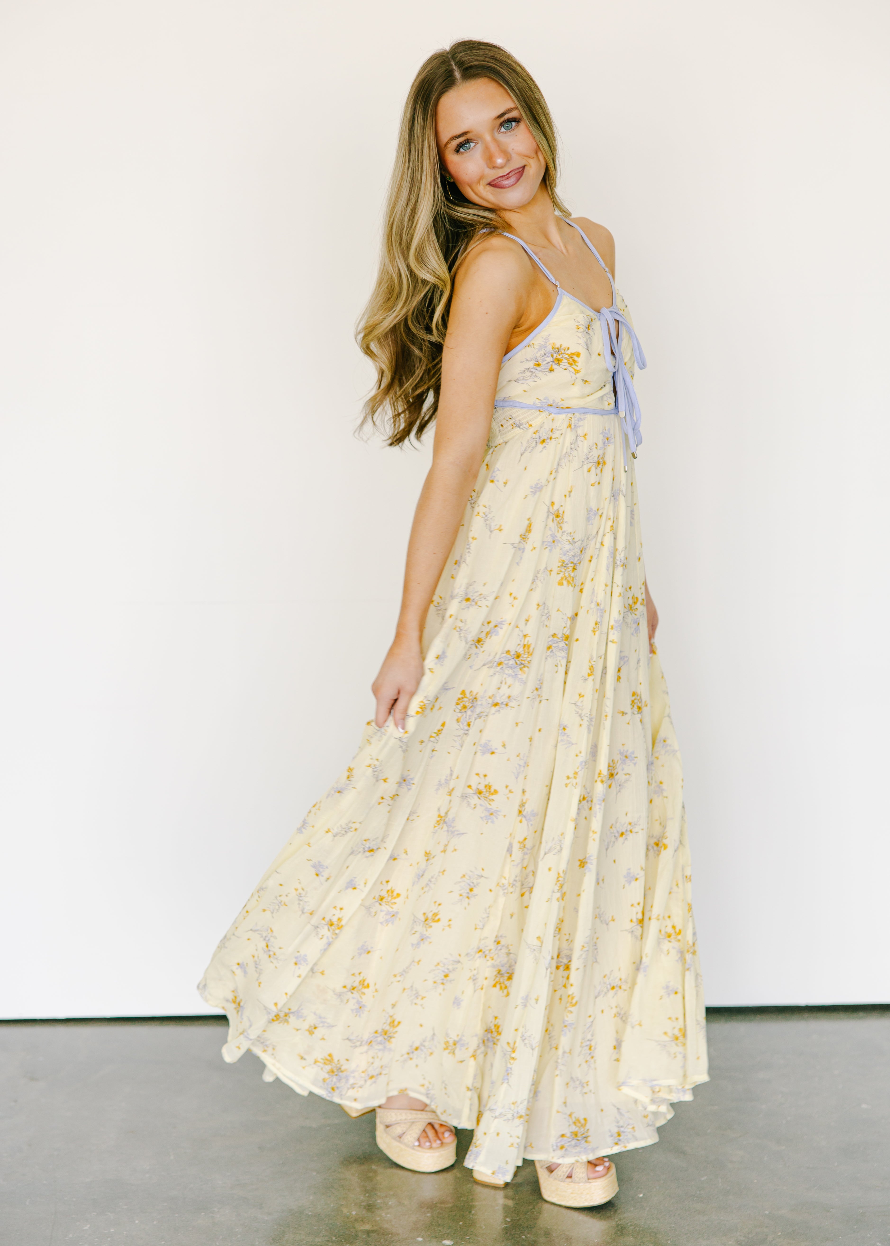 Calla Meadow Tie Front Midi Dress