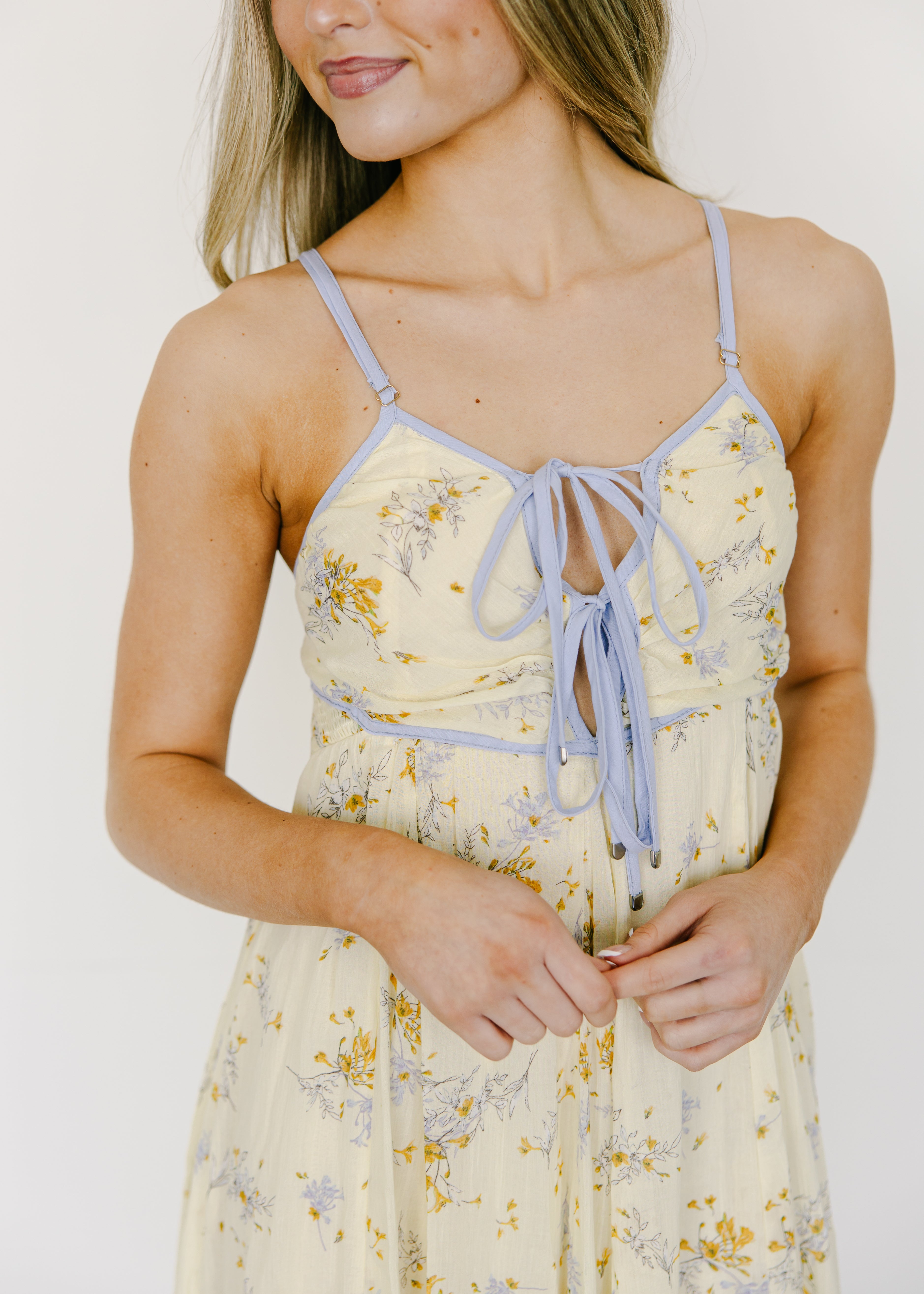 Calla Meadow Tie Front Midi Dress