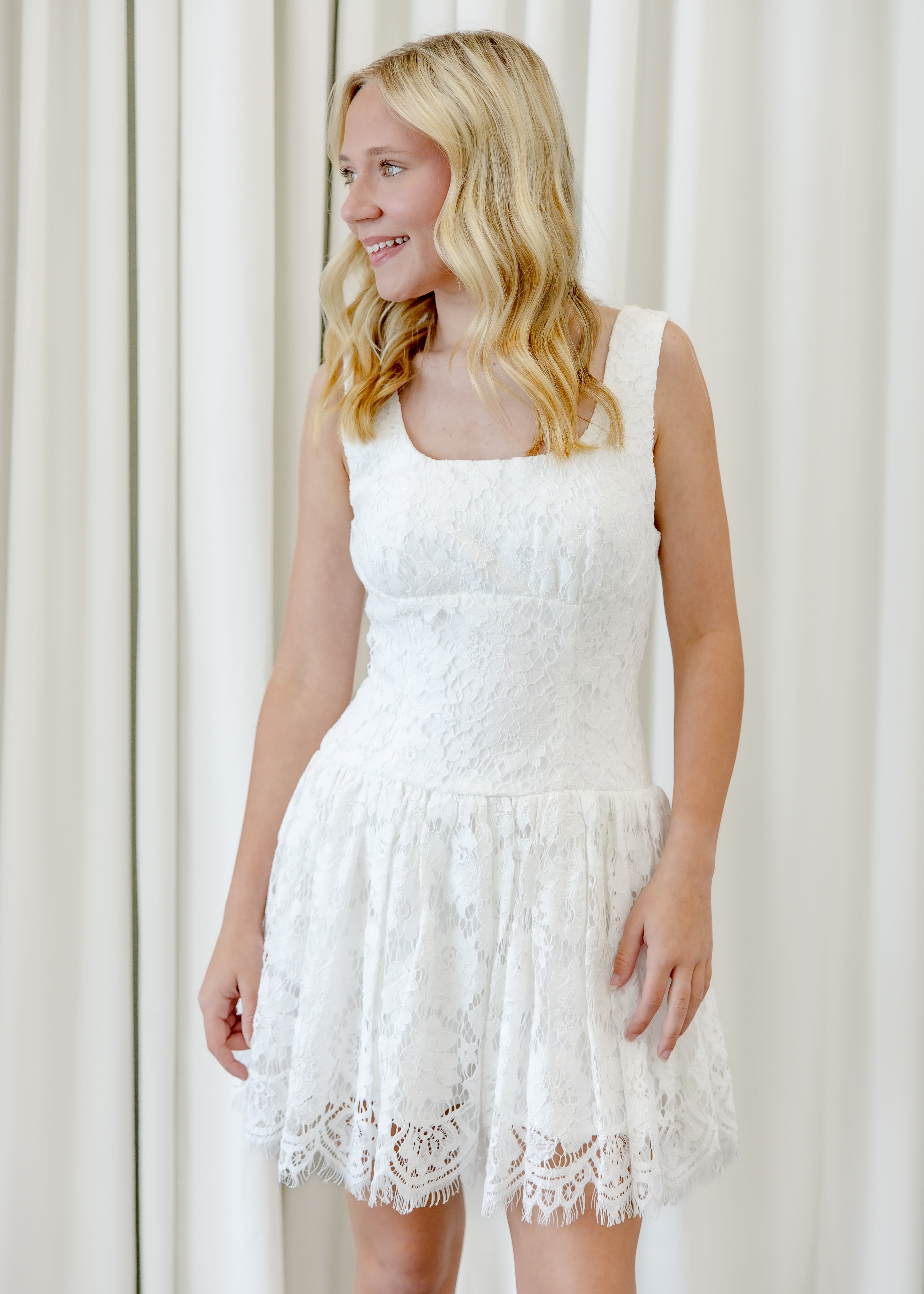 Isabella Floral Lace Mini Dress