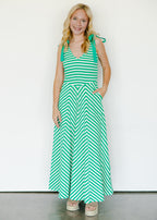 Braelyn Striped Bow-Strap Maxi Dress