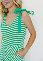 Braelyn Striped Bow-Strap Maxi Dress