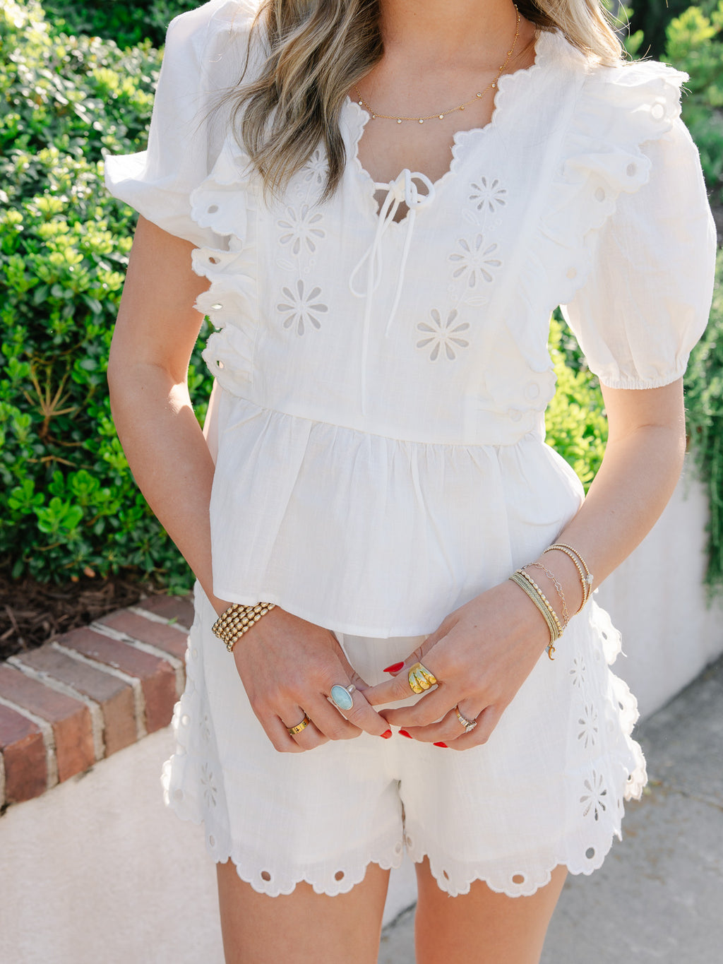 Myah Eyelet Embroidered Blouse