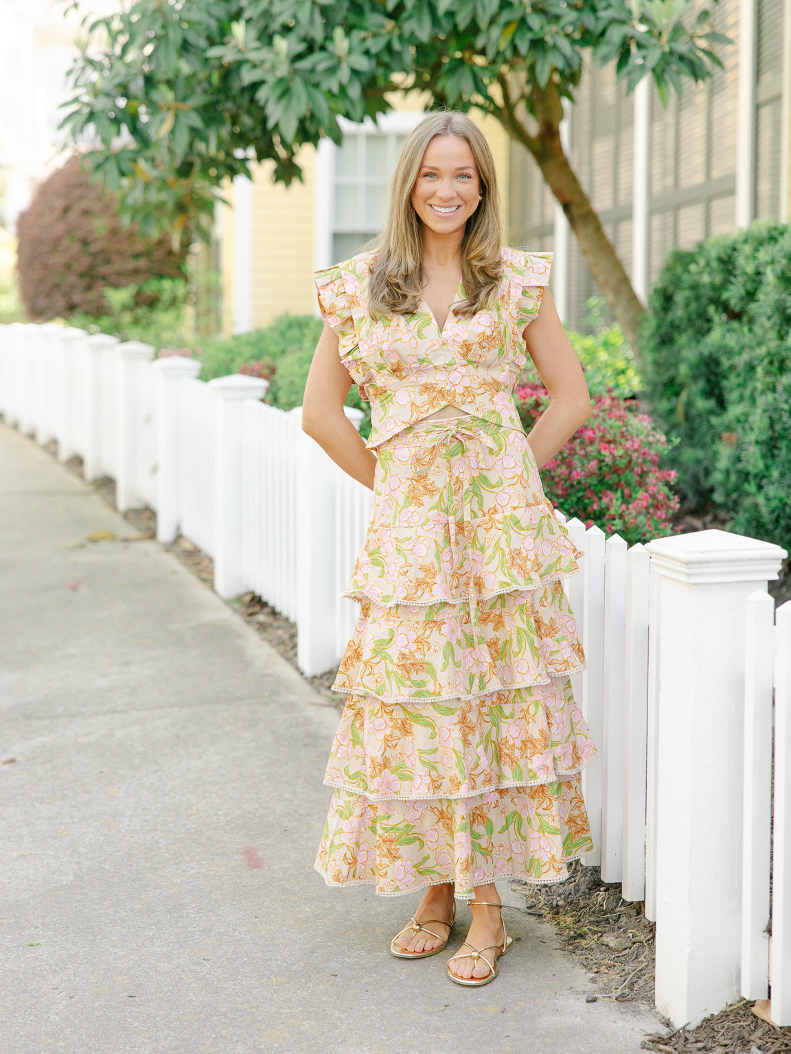 Fauna Bloom Midi Skirt Set