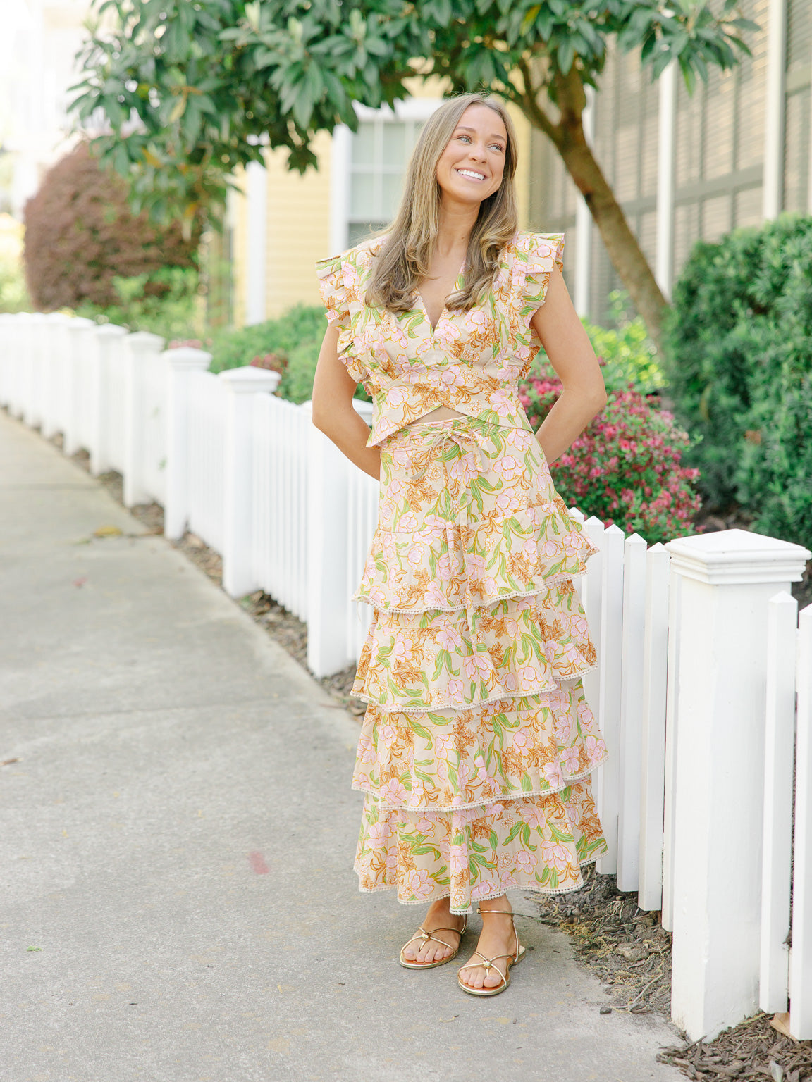 Fauna Bloom Midi Skirt Set