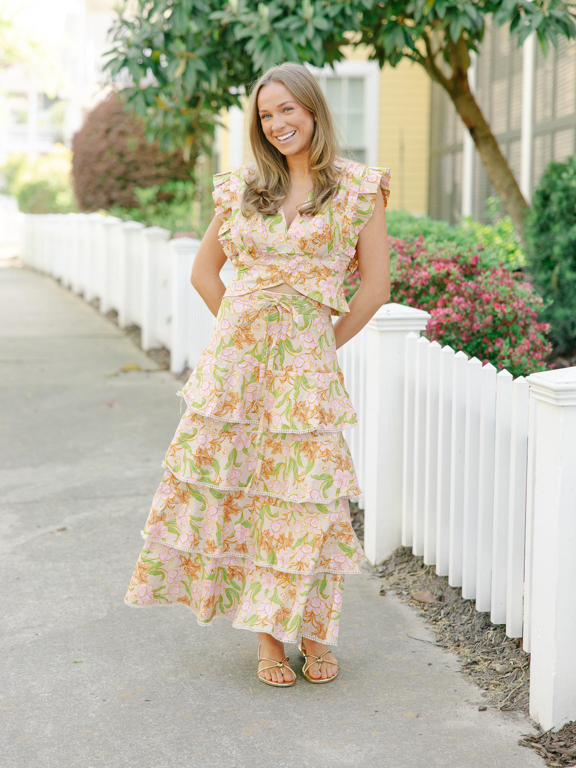 Fauna Bloom Midi Skirt Set