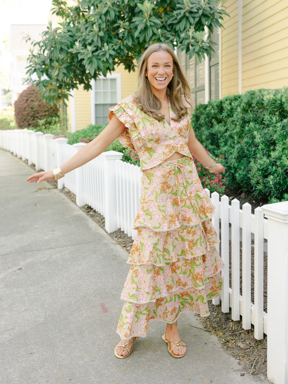 Fauna Bloom Midi Skirt Set