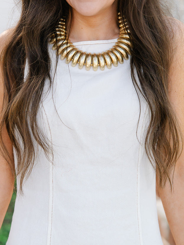 Ella Boat Neck Denim Dress