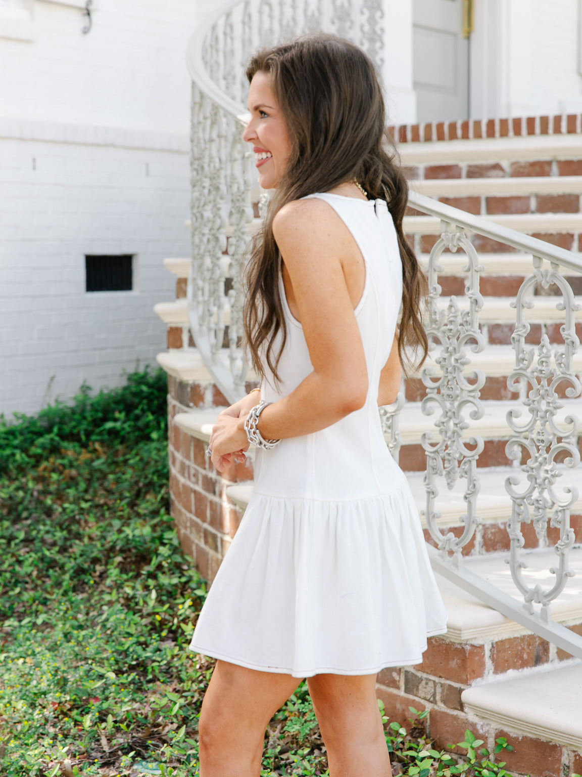 Ella Boat Neck Denim Dress