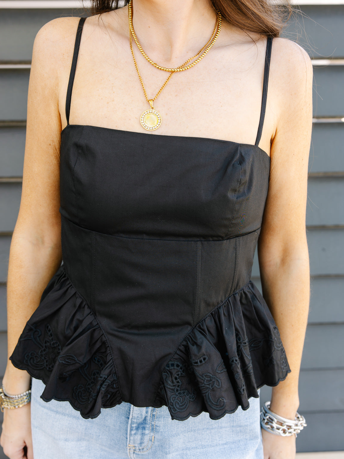 Aubrie Peplum Sleeveless Tank Top