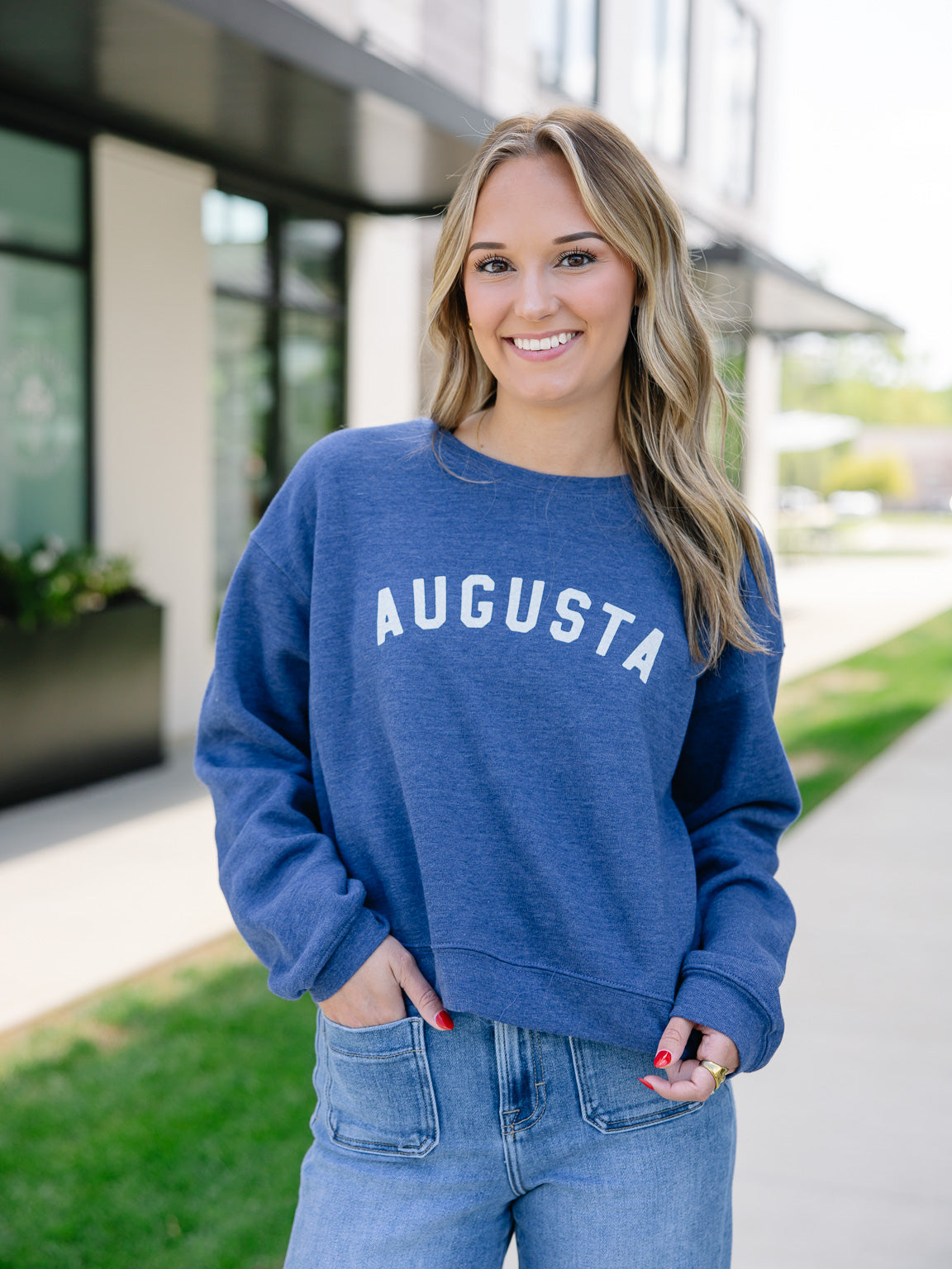 Augusta Cropped Graphic Sweatshirt