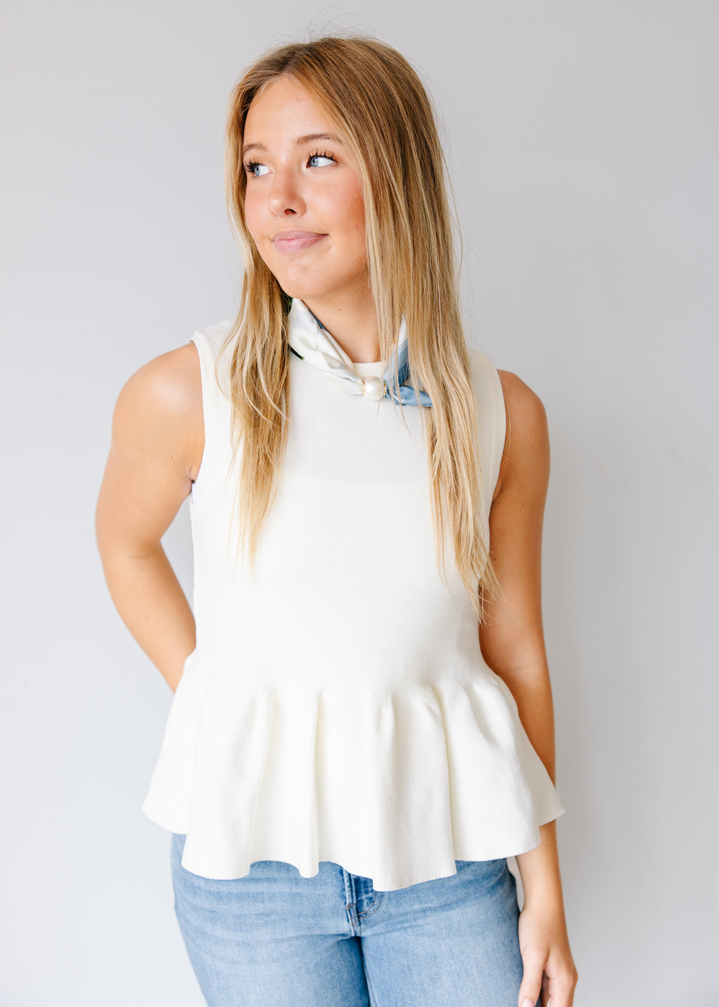 Fiona Peplum Sleeveless Top