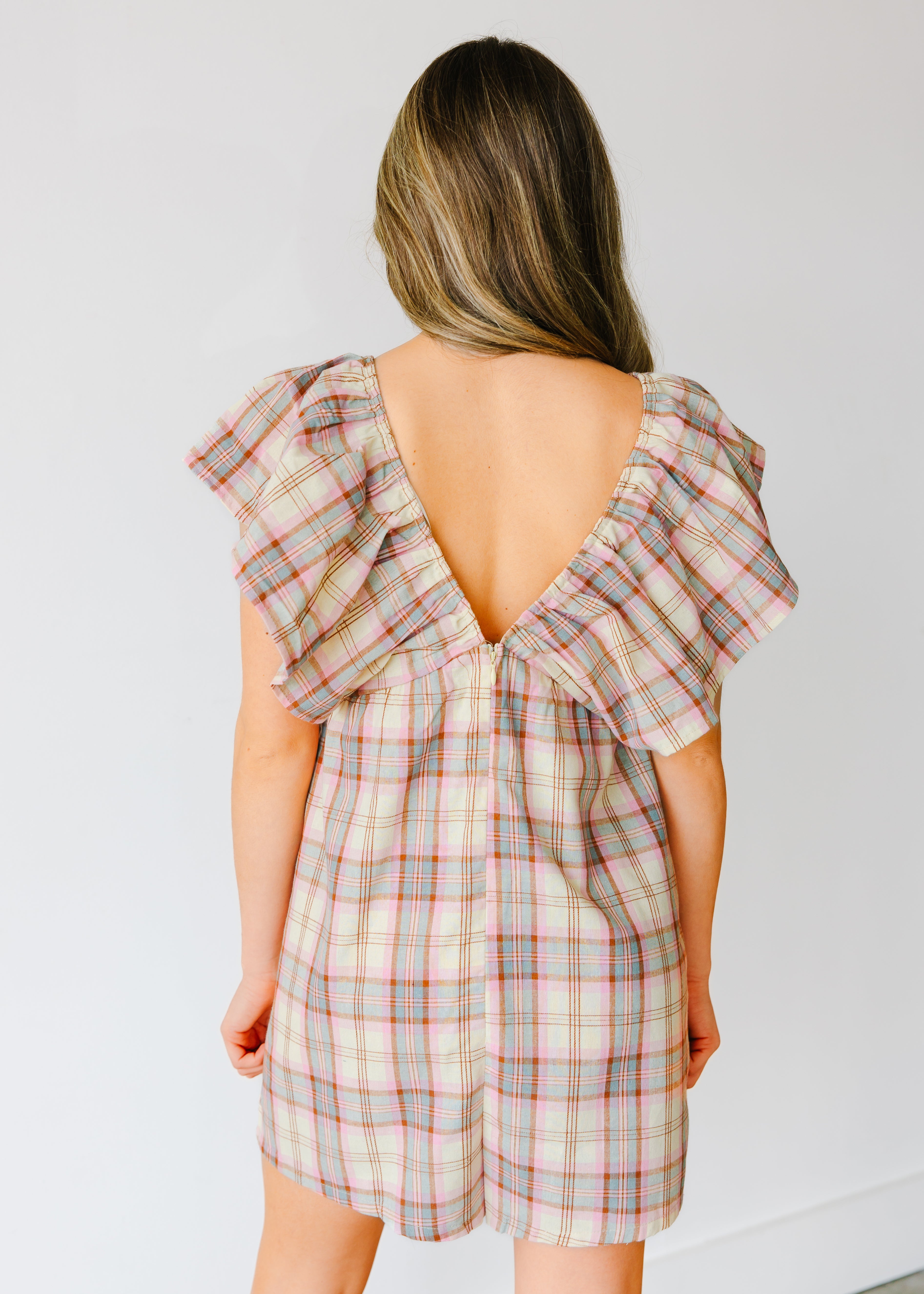 Giselle Plaid Ruffle Romper