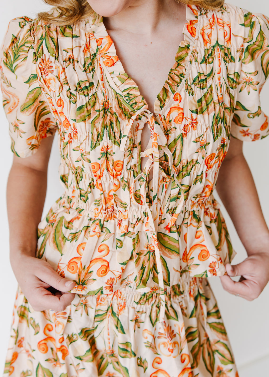 Talia Floral Tie-Front Top