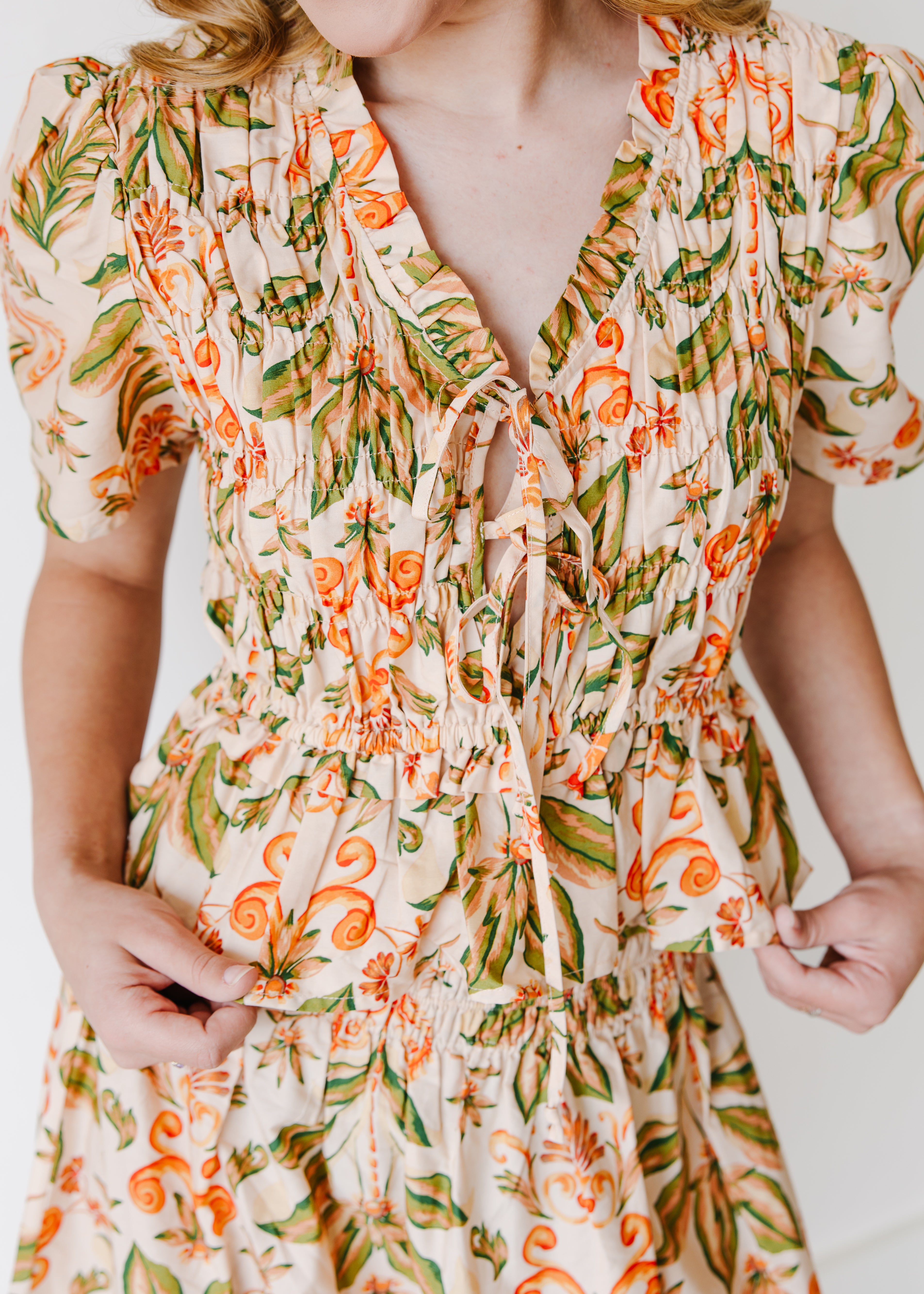 Talia Floral Tie-Front Top