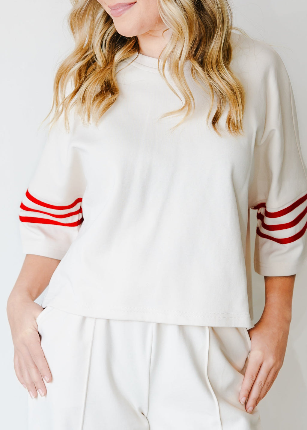 Dakota Stripe Sleeve Lounge Top