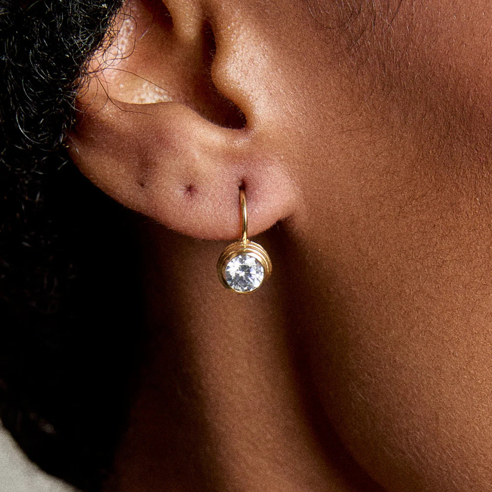 Bezel Drop Earring