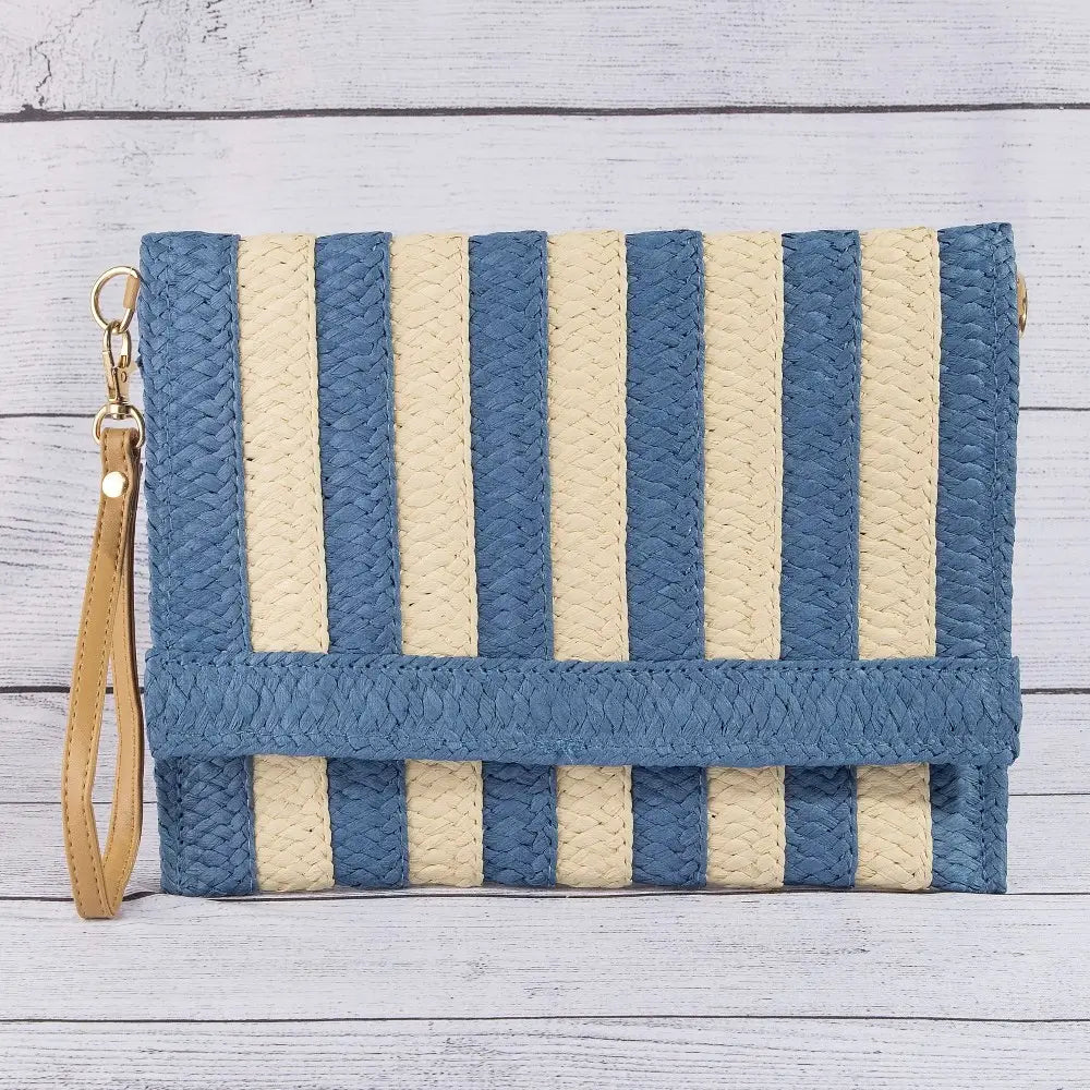 Tori Two-Tone Striped Clutch