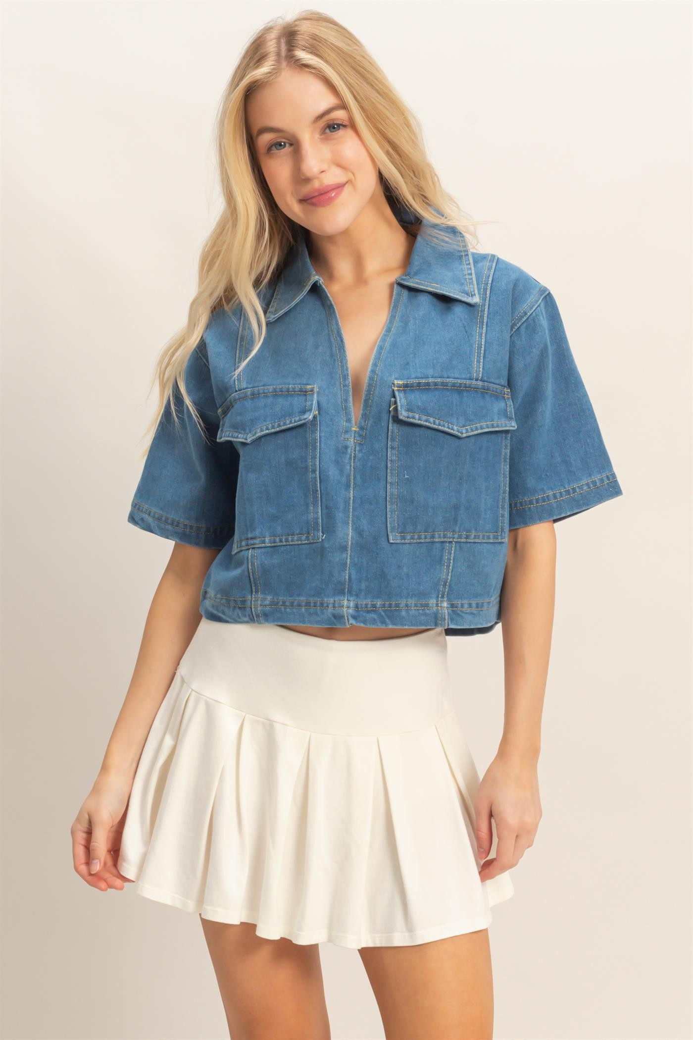 Boxy Denim Top