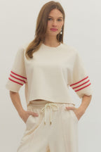 Brielle Stripe Sleeve Lounge Top