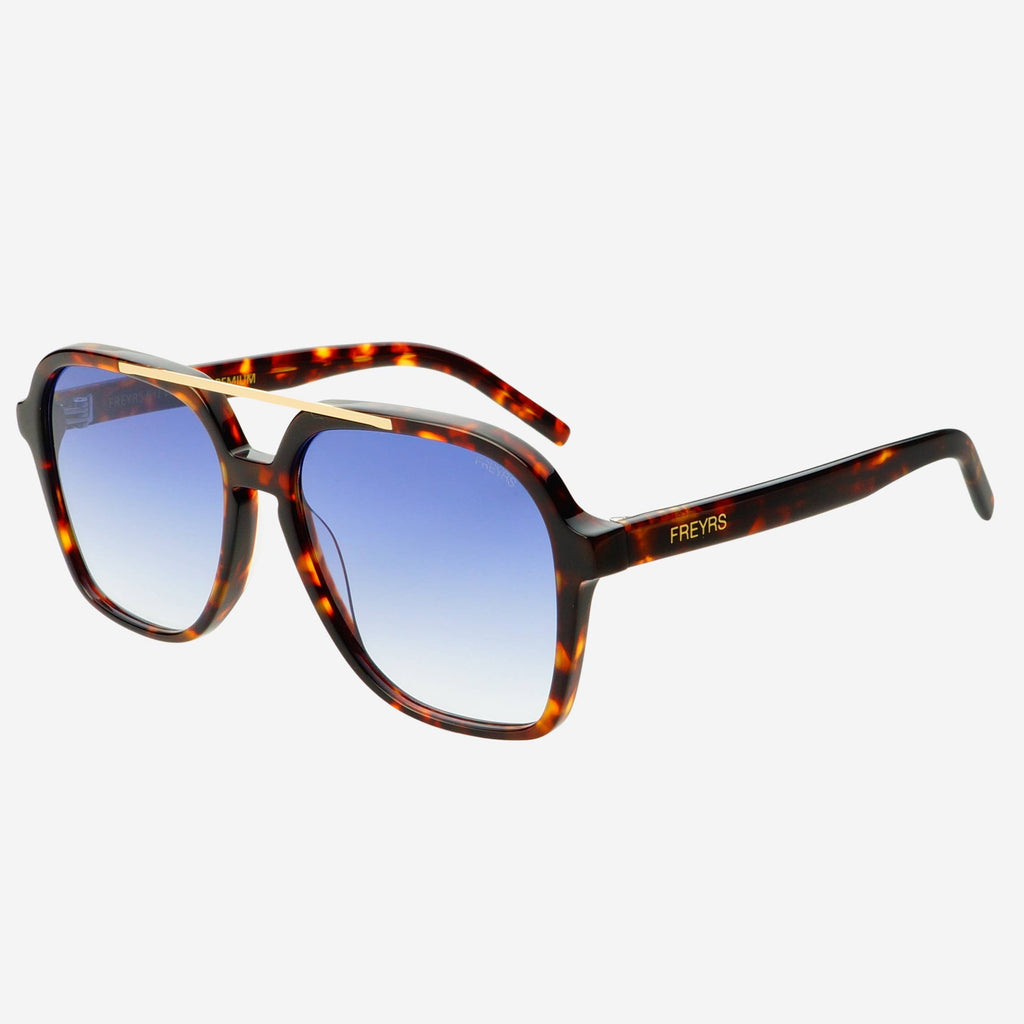 Spencer Unisex Aviator Sunglasses - Tortoise | Blue