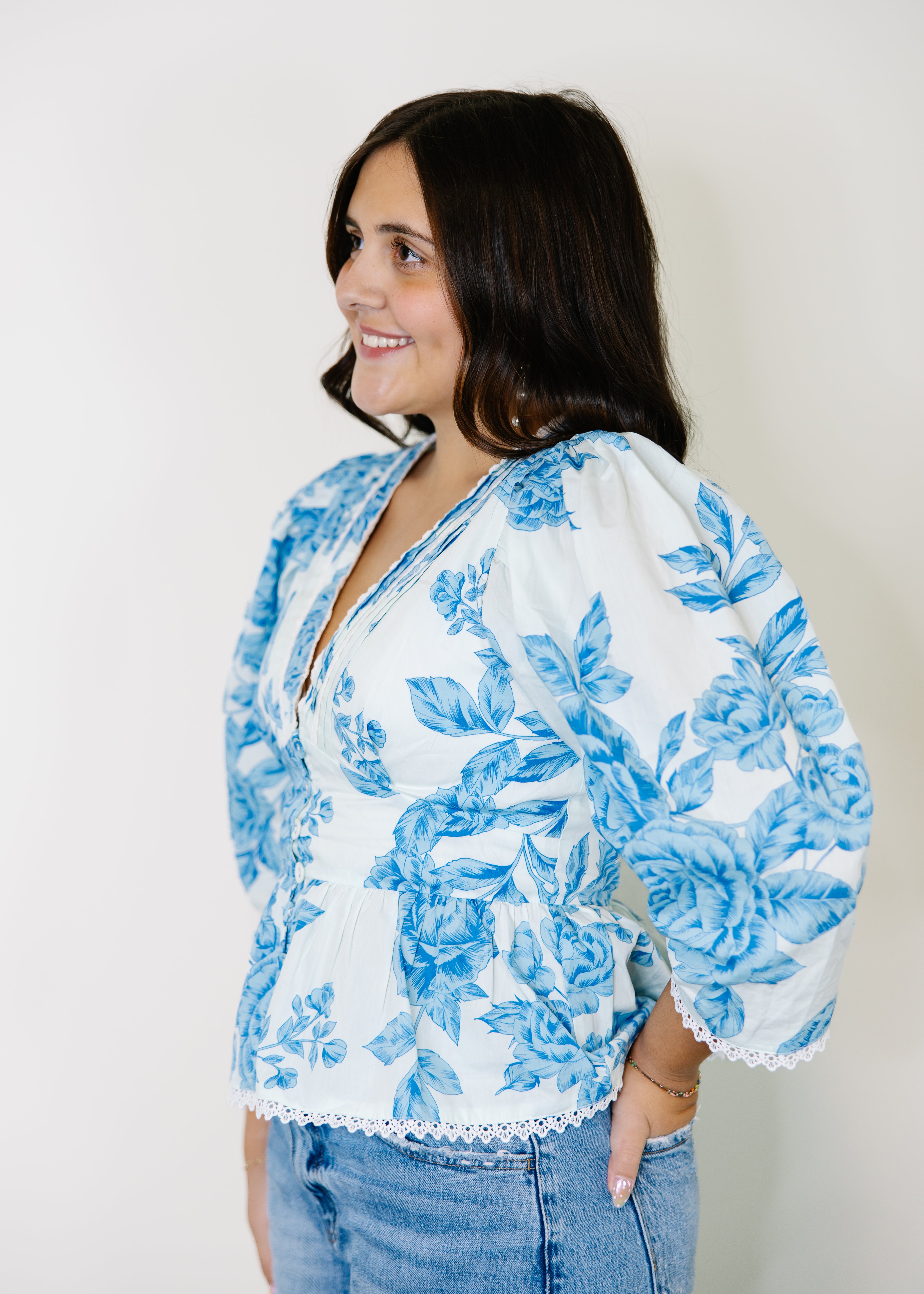 Ana Floral Puff Sleeve Blouse