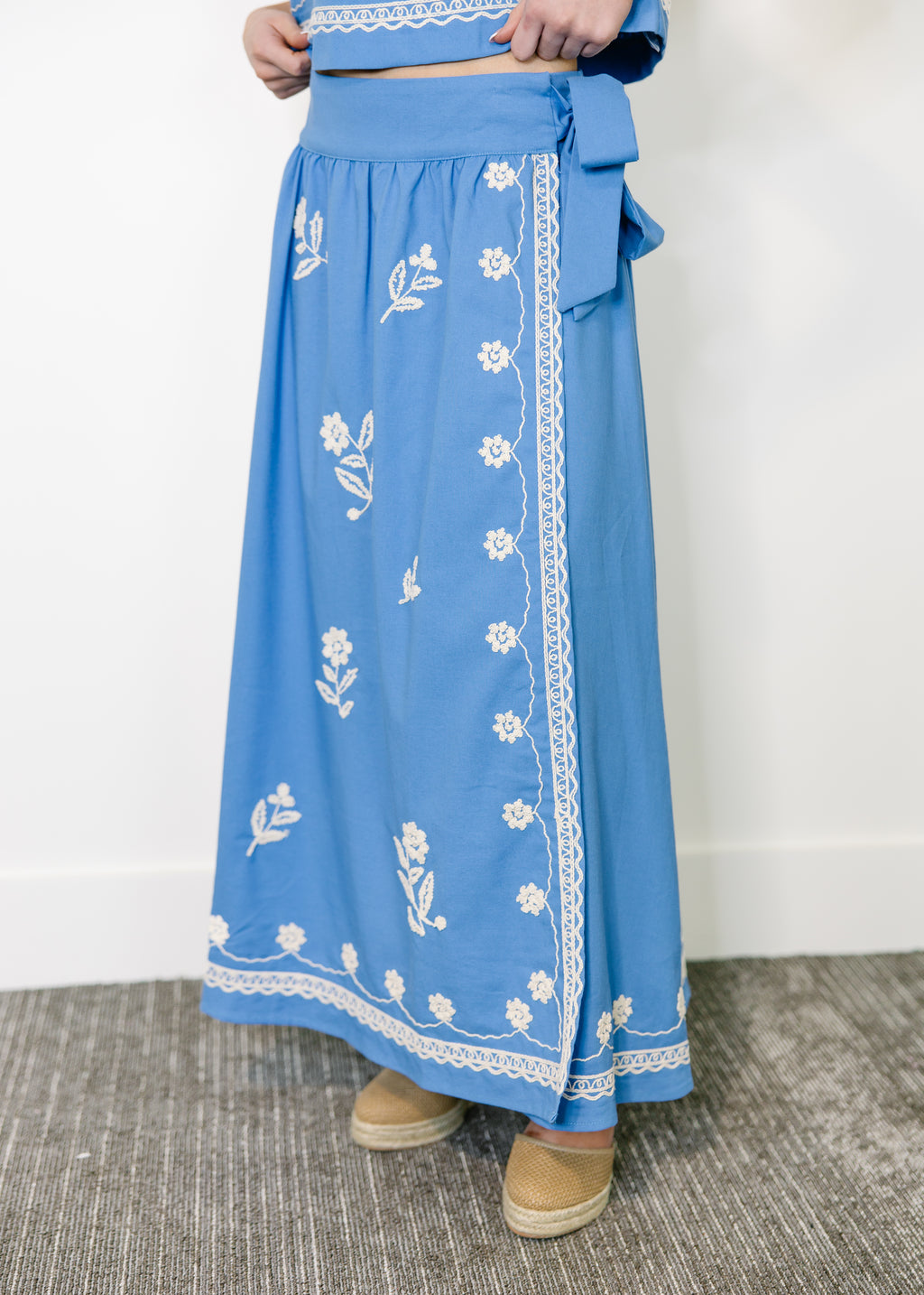 Liora Embroidered Midi Skirt Set