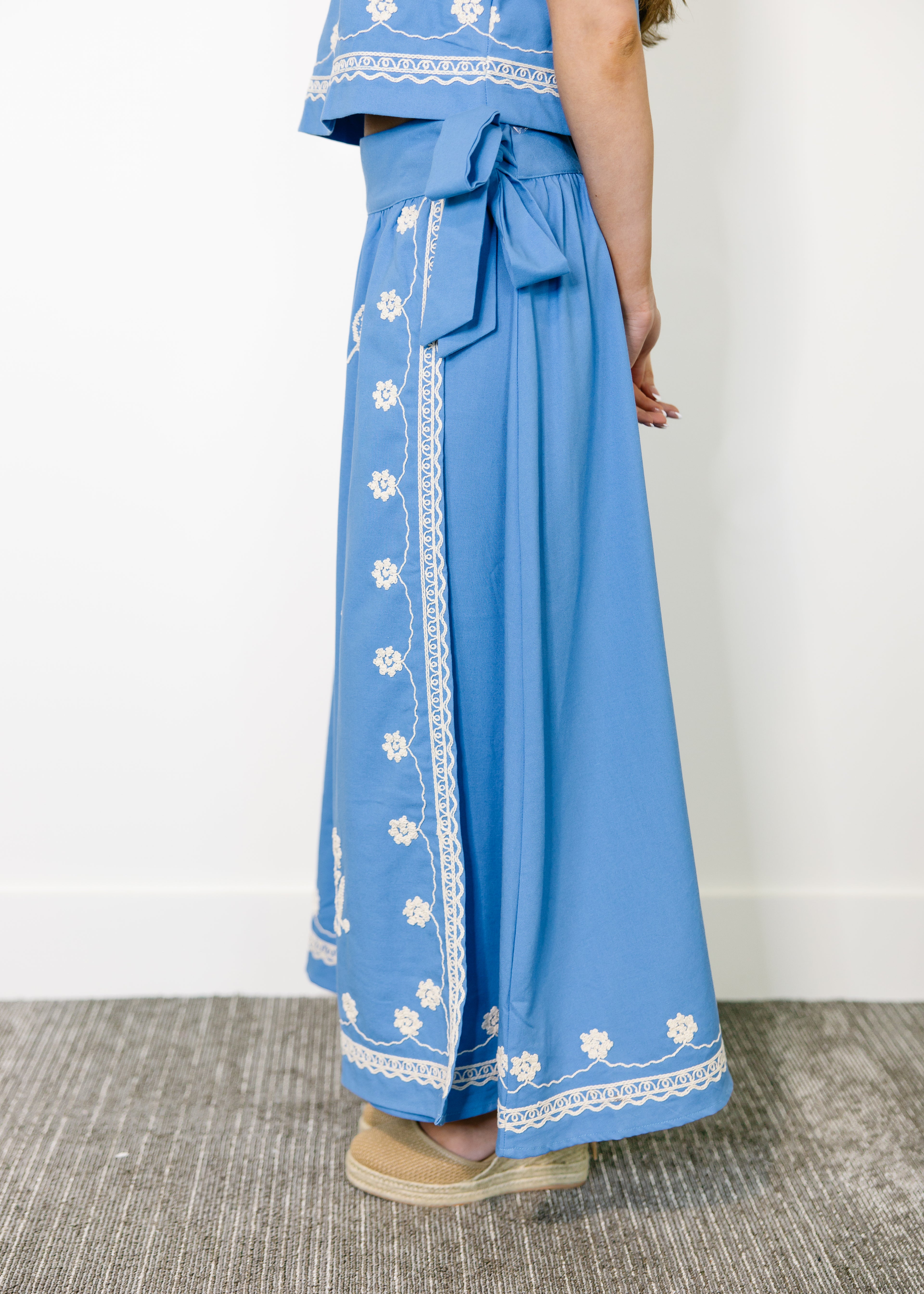 Liora Embroidered Midi Skirt Set