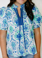 Lauren Printed Puff Sleeve Blouse