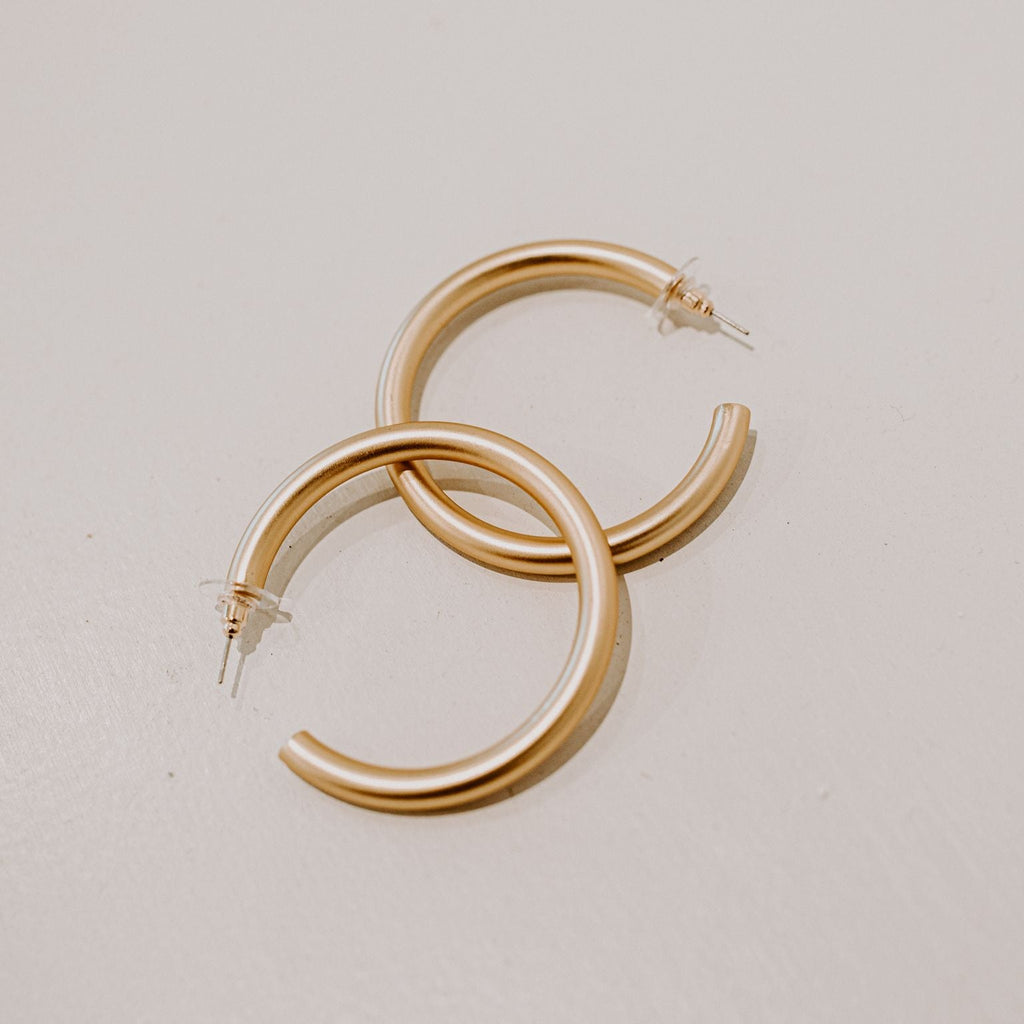 Large Matte Round Hoops