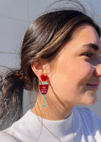 BE WINE Heart & Wine Glass Earrings