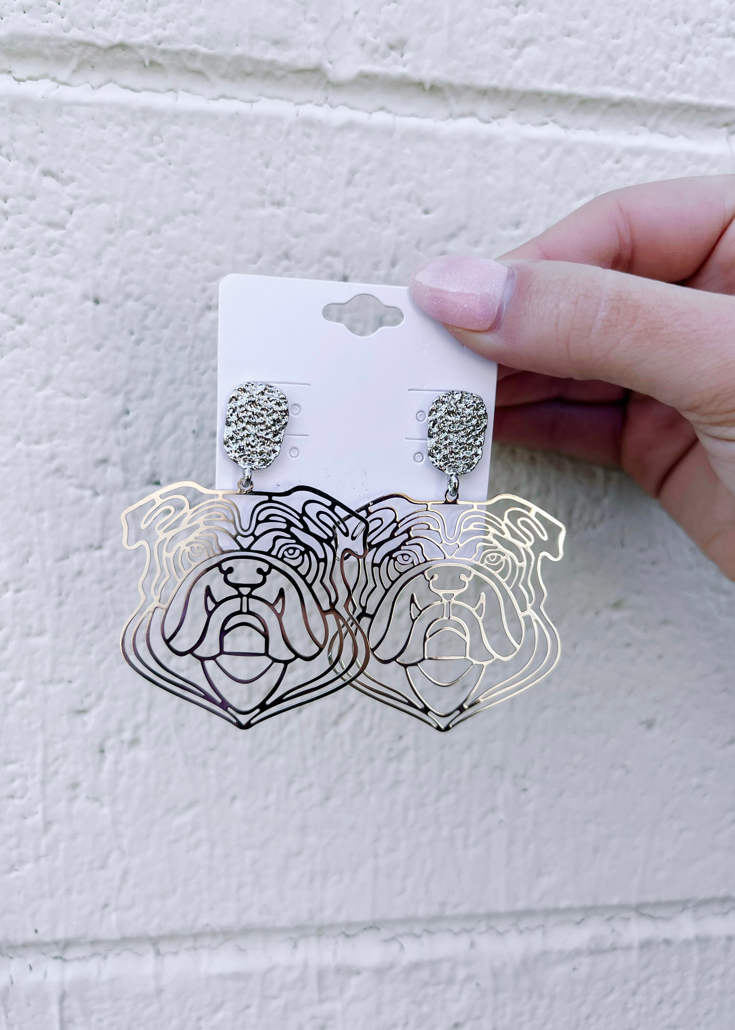 Bulldog Cutout Earrings