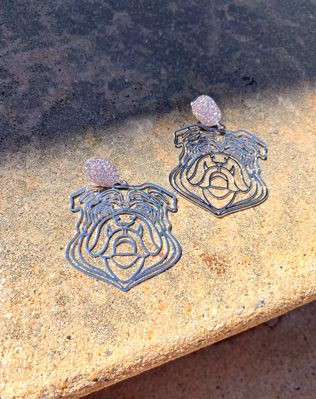 Bulldog Cutout Earrings