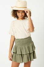 Tween Smocked Ruffle Skirt