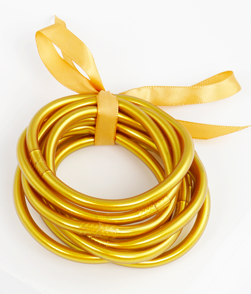 Set of 9 Elastic Glitter Bangle