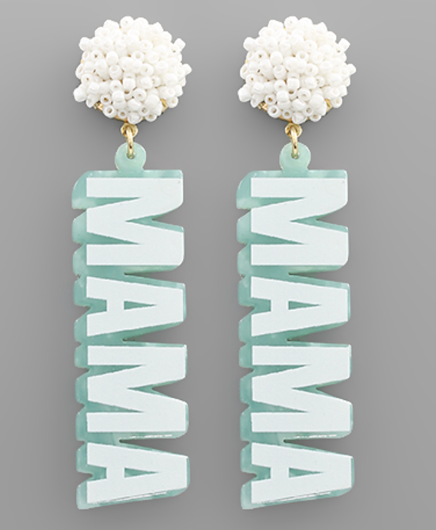 MAMA & Bead Pom Earring