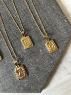 Bracha Initial Card Necklace